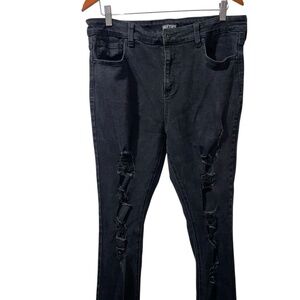 Men's Hot Topic Denim High Rise Super Skinny Ripped Black Skinny Jeans 36W X 32L